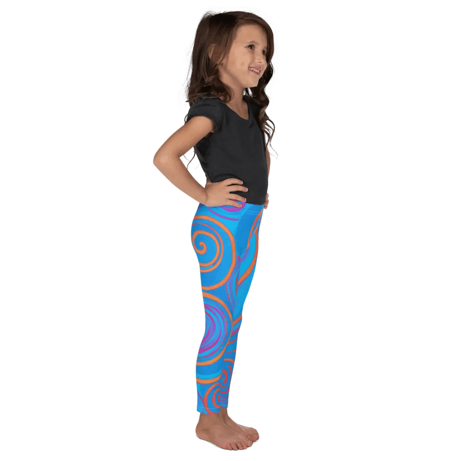 Funky Blue Dreams Liquid Tie-Dye Kid's and Toddler's Leggings product image (8)