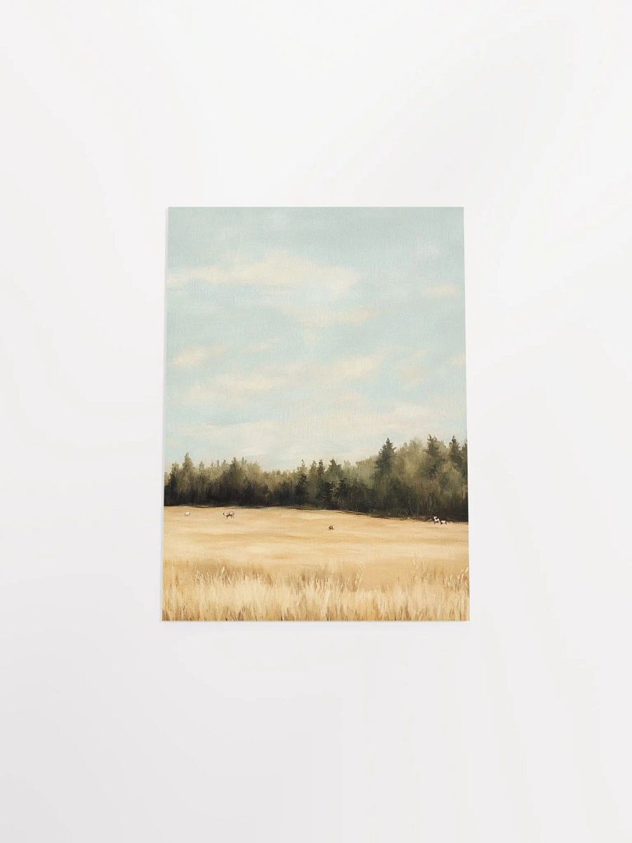 Golden Wheat Fields by the Forest - Rustic Nature Landscape Art product image (29)