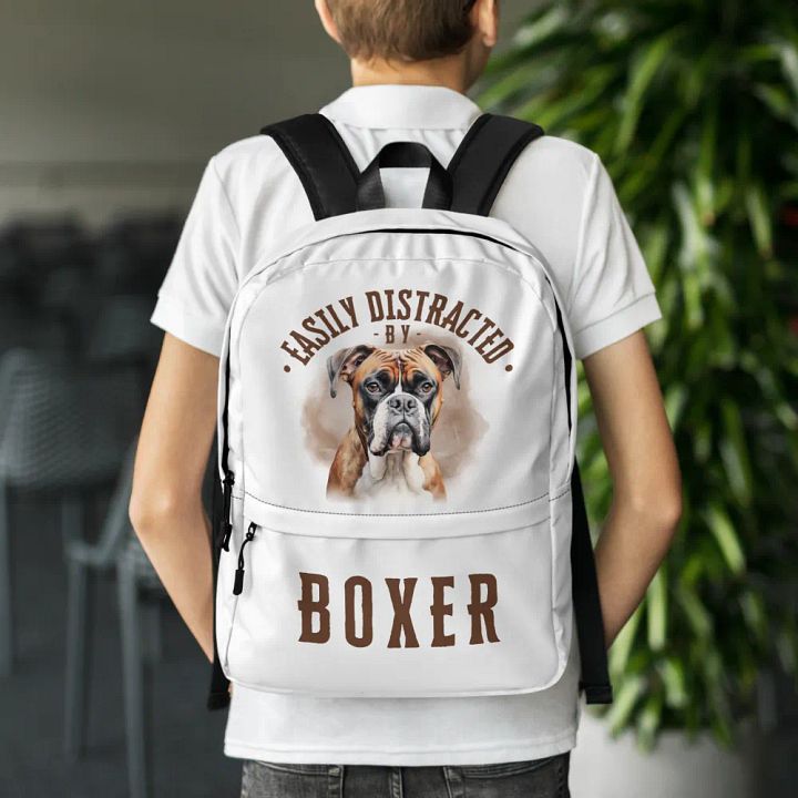 Easily Distracted By Boxer All-Over Print Backpack product image (2)