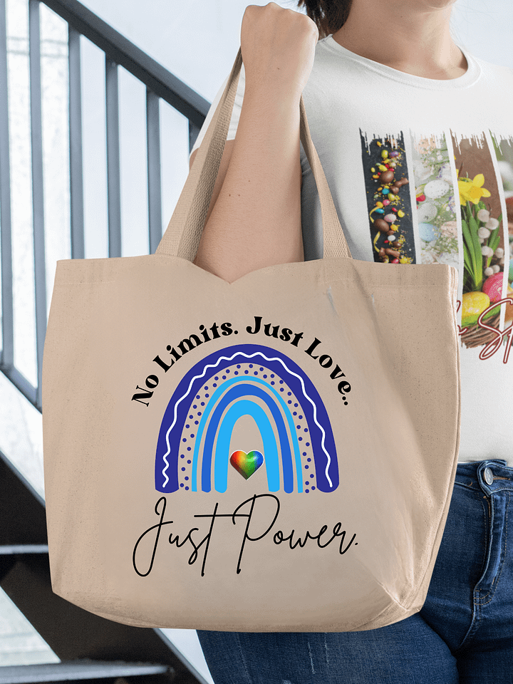 No Limits. Just Love. Just Power. Rainbow Eco Tote Bag product image (1)