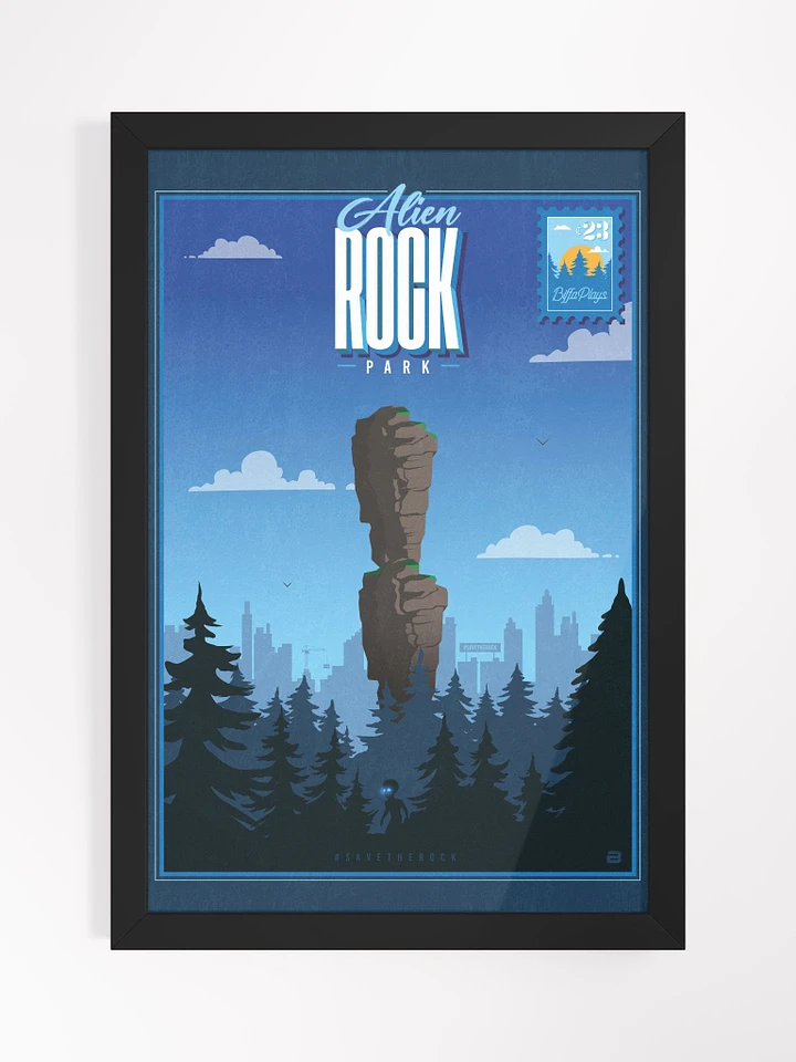 Alien Rock Park (Blue) Framed High-Quality Matte Artwork product image (1)