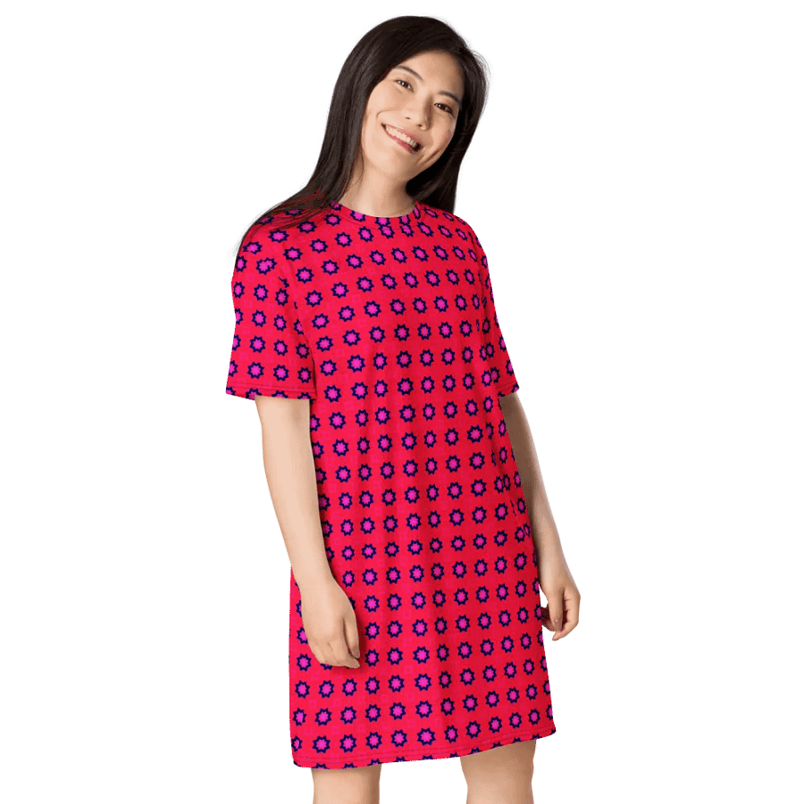 Abstract Red TShirt Dress product image (10)