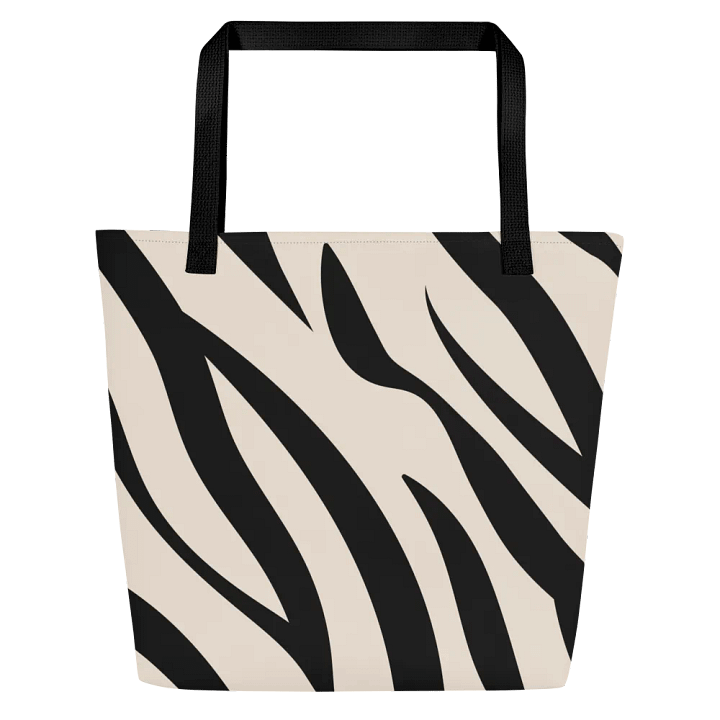 All-Over Print Large Tote Bag w/ Pocket - Zebra product image (2)
