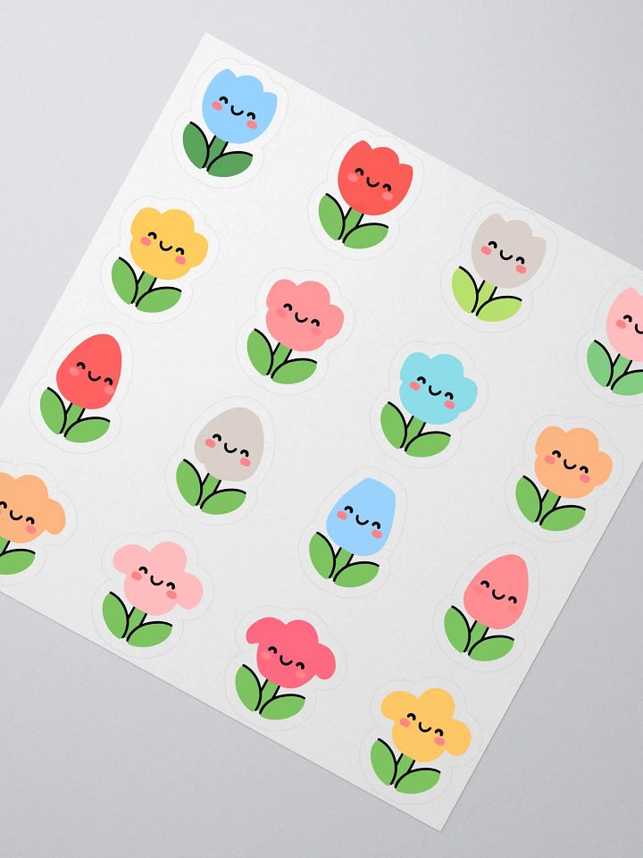 Kiss-Cut Tulip Flower Stickers Sheet – Adorable Cute Flower Stickers for Crafting and Decorating product image (2)