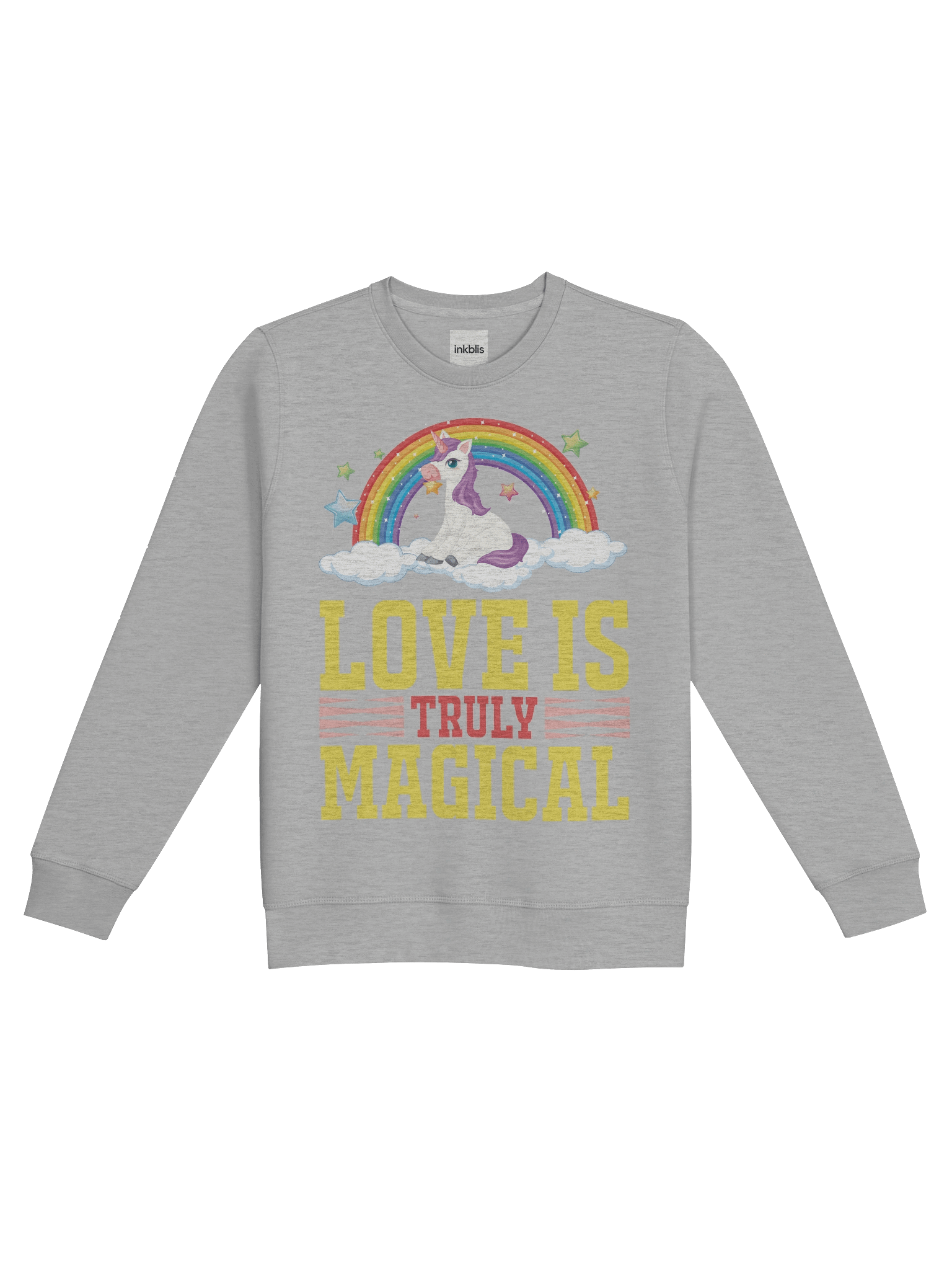 Cute Unicorn “Love Is Truly Magical” Rainbow Sweatshirt product image (13)