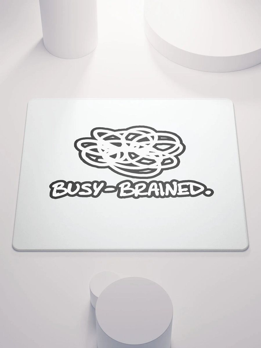 BUSY-BRAINED lined design, #763D7D) mouse pad product image (1)