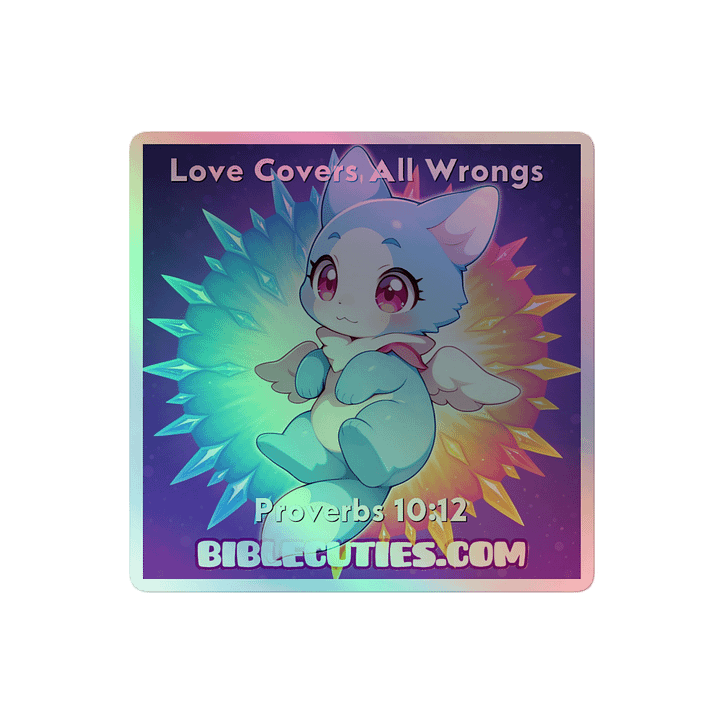 Bible Cuties Miriam - Love Covers All Wrongs Holographic Sticker product image (2)