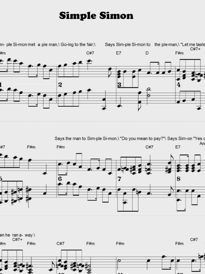 Simple Simon - CS - Piano sheet music product image (1)