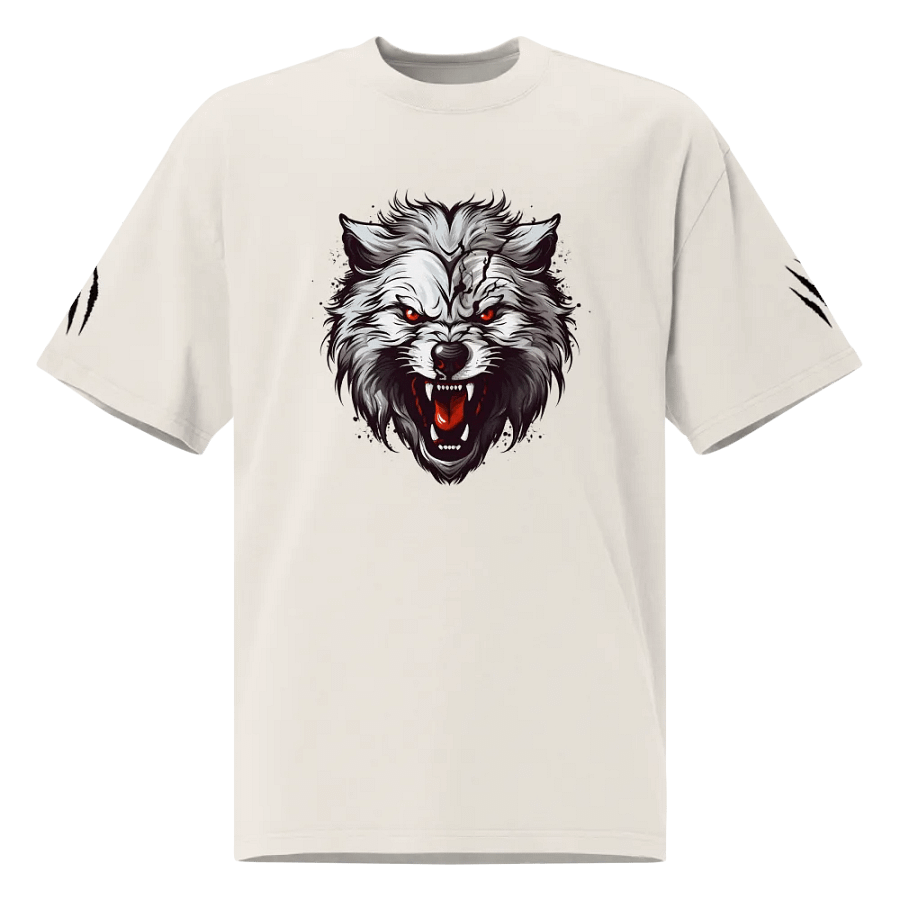 "Rabid Wolf Mascot" AS Colour Premium Oversized Faded T-Shirt product image (1)