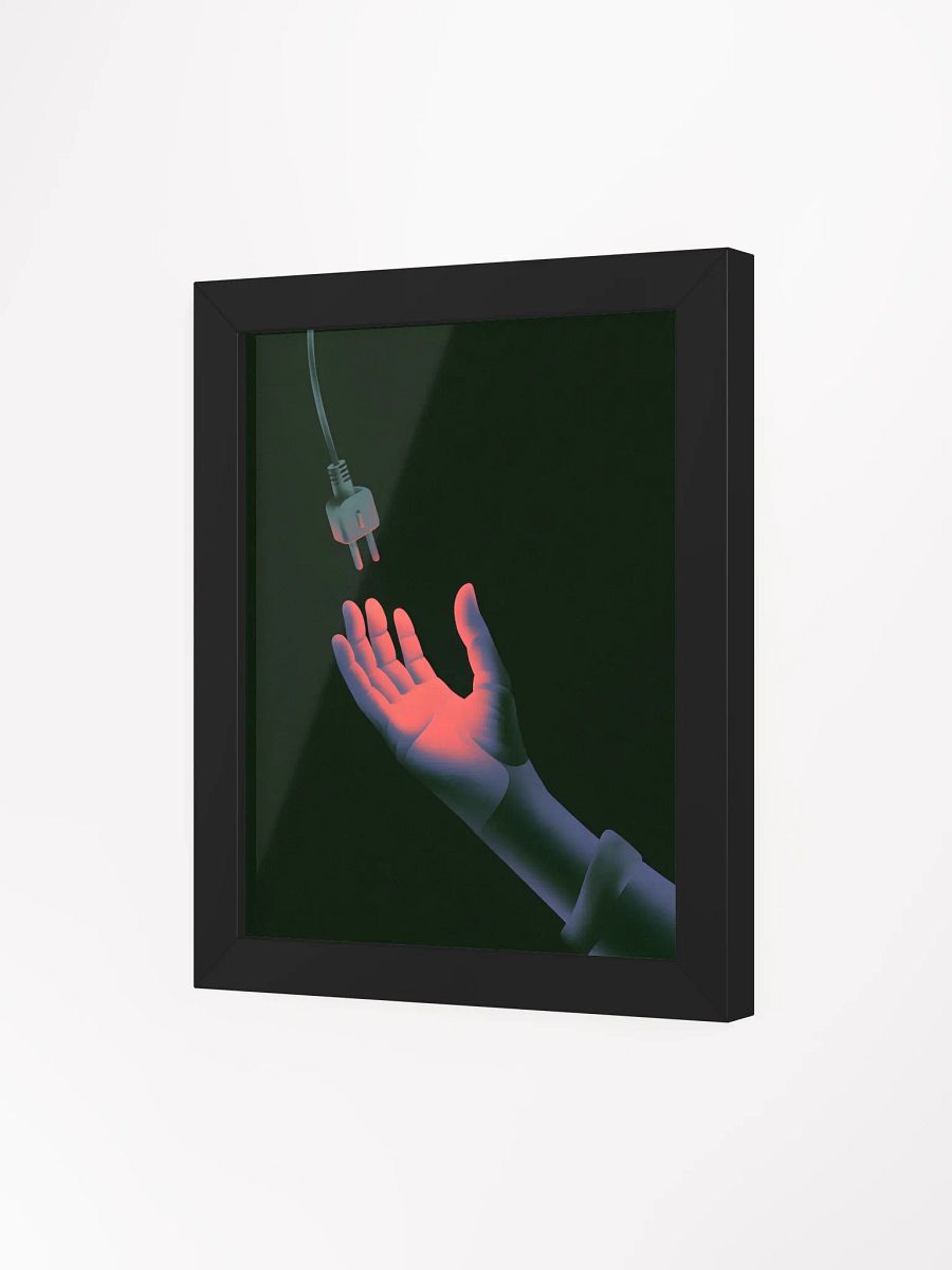Robotic Hand & Plug Wall Art | Tech Energy Symbolism Print product image (3)