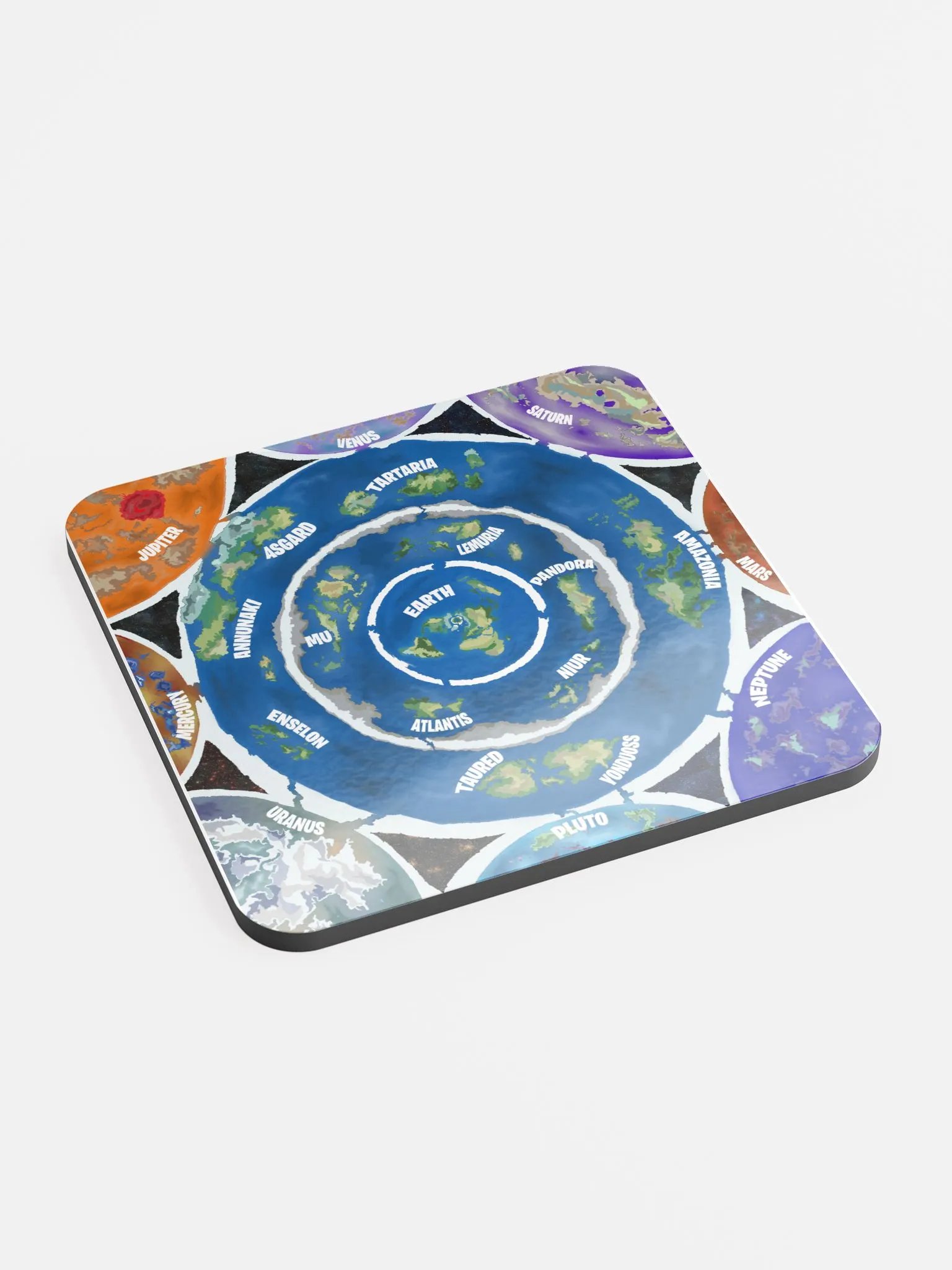 Beyond The Ice Wall Map Glossed Cork Coaster product image (2)