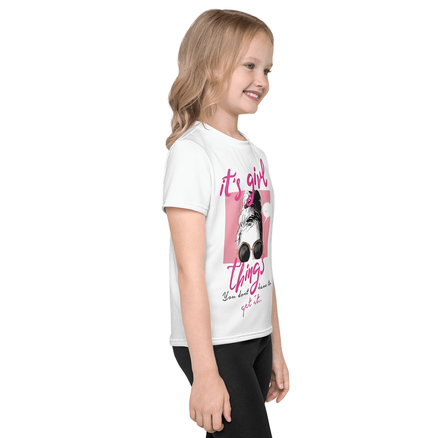 Kids Crew Neck T-Shirt Girl Thing Lettering All-Over Print product image (4)