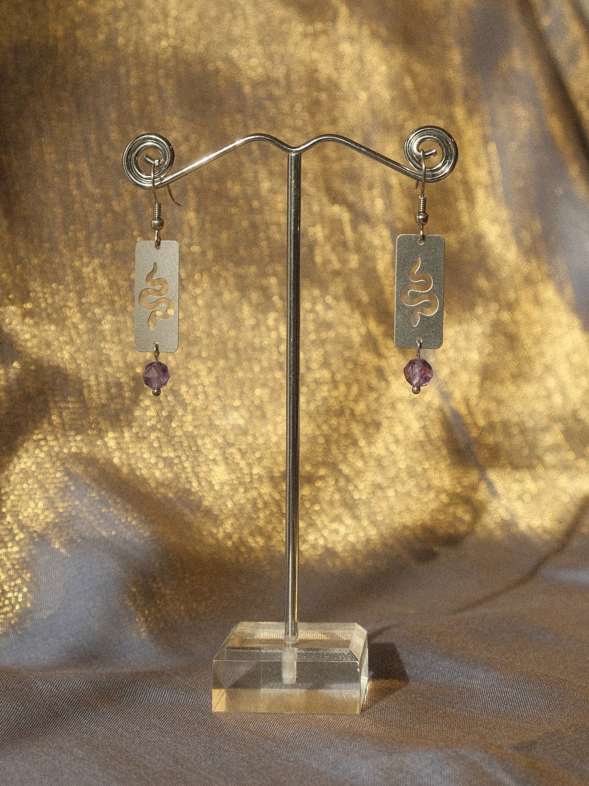 Amethyst Little Snake Earrings product image (4)