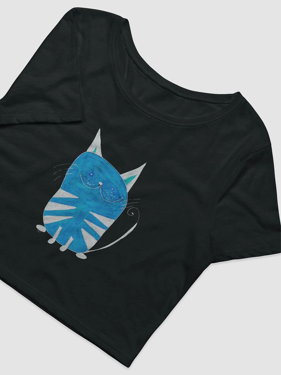 Abstract Whimsical Fun Striped Cat Ladies Cropped T Shirt product image (6)