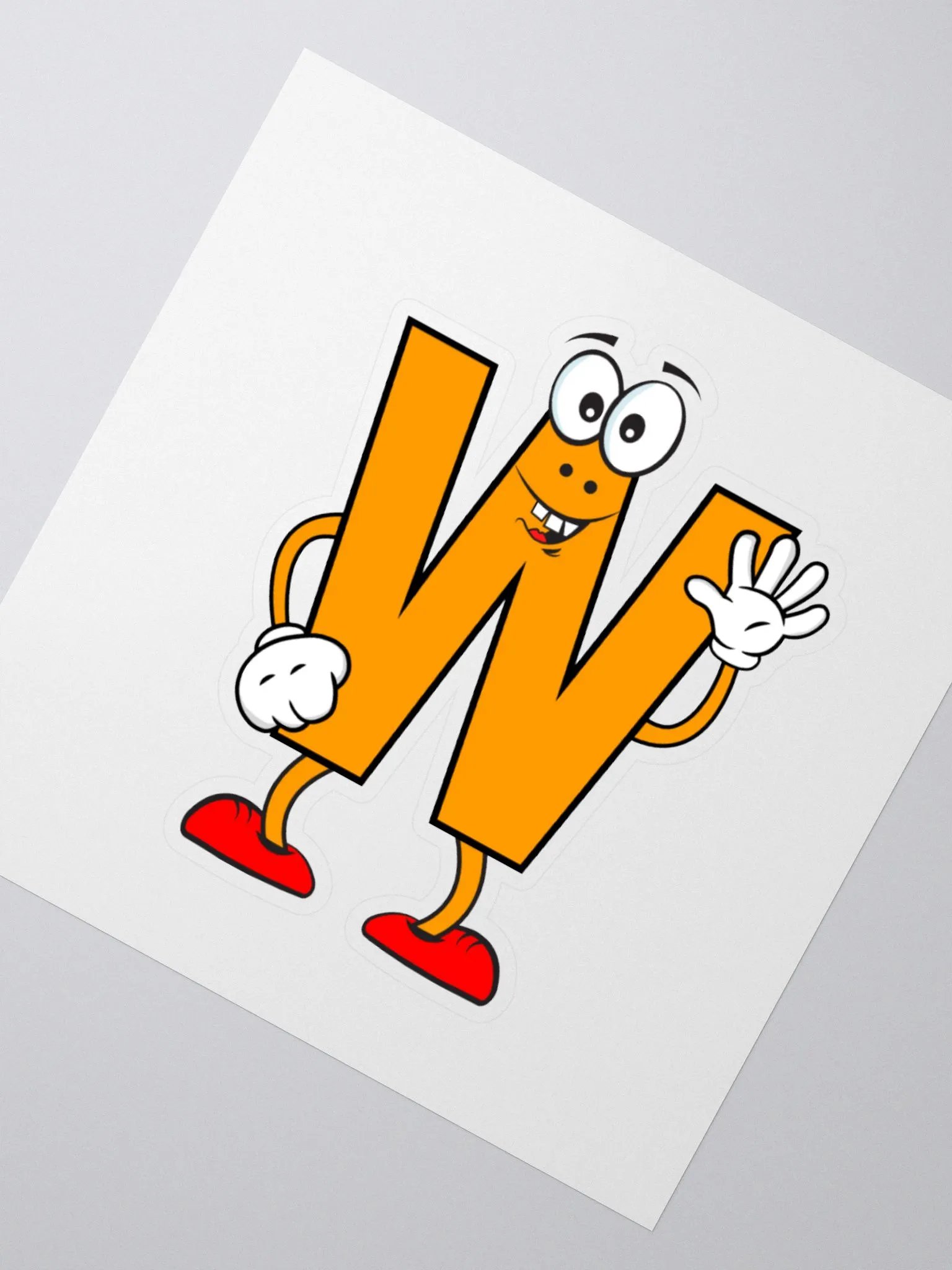 W Letter Cartoon Character Sticker product image (5)