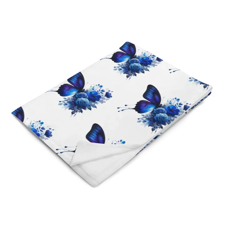 Blue Butterflies And Roses Blanket product image (2)