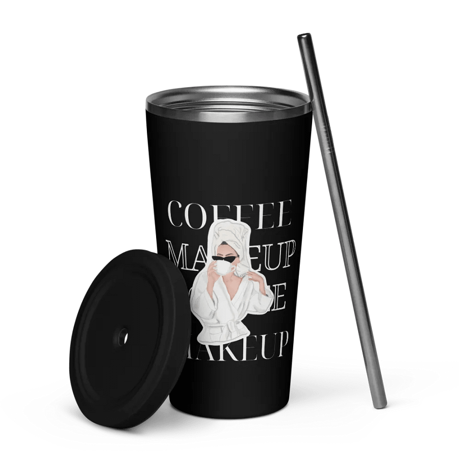 Makeup & Coffee Tumbler With Straw product image (7)