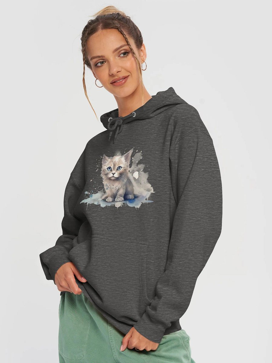 Whimsical Kitten Illustrated Hoodie (Watercolor Style) product image (4)