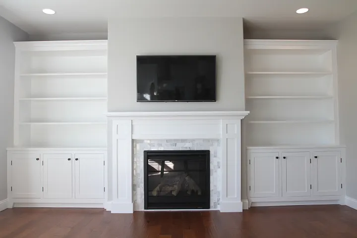 Shaker Fireplace Surround Cabinets and Bookshelves Builtin 0- Woodworking Project Plan and 3D SketchUp Model product image (2)