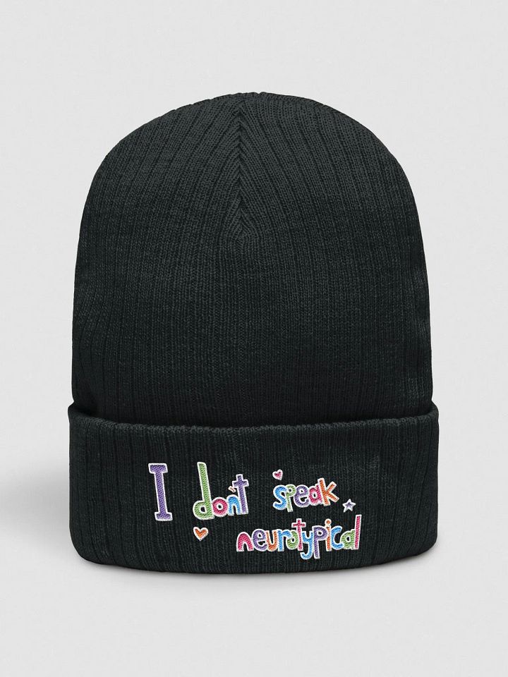 I don't speak neurotypical - black beanie product image (1)