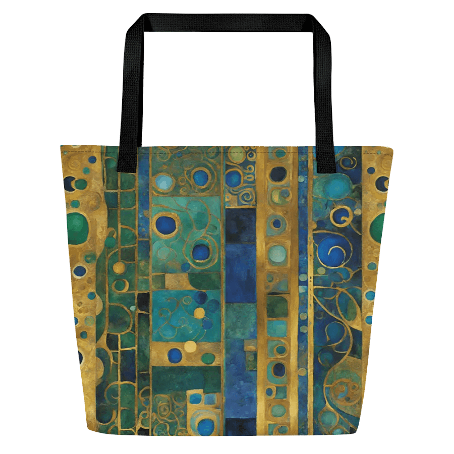Big tote bag with pocket Klimt insired design product image (3)