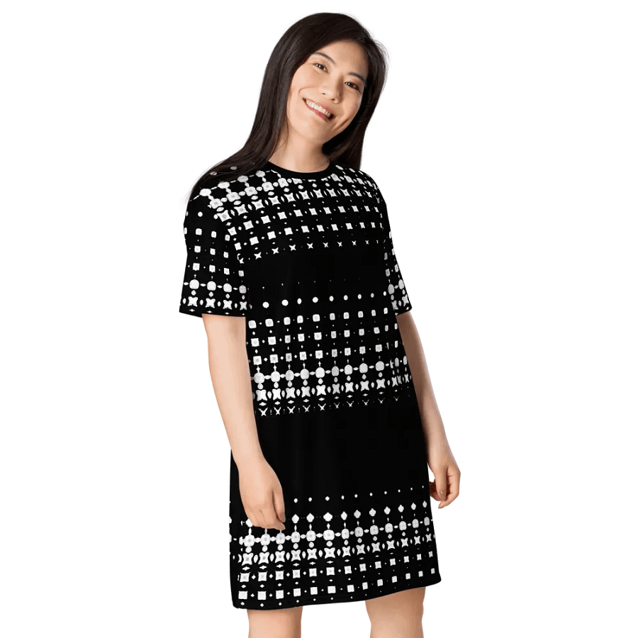 Abstract Not Quite The Little Black Dress T Shirt Dress product image (8)