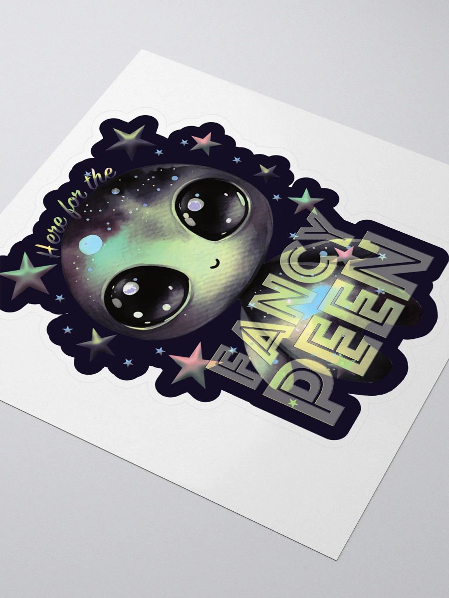 Fancy Alien Sticker (Silver/Green Dude) product image (5)