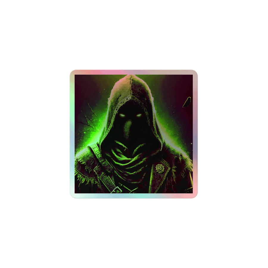 Kryme’s Hooded Figure Holographic Sticker ✨ product image (1)