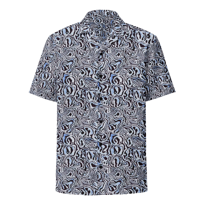 Blue Black Snake Pattern Hawaiian Shirt product image (1)