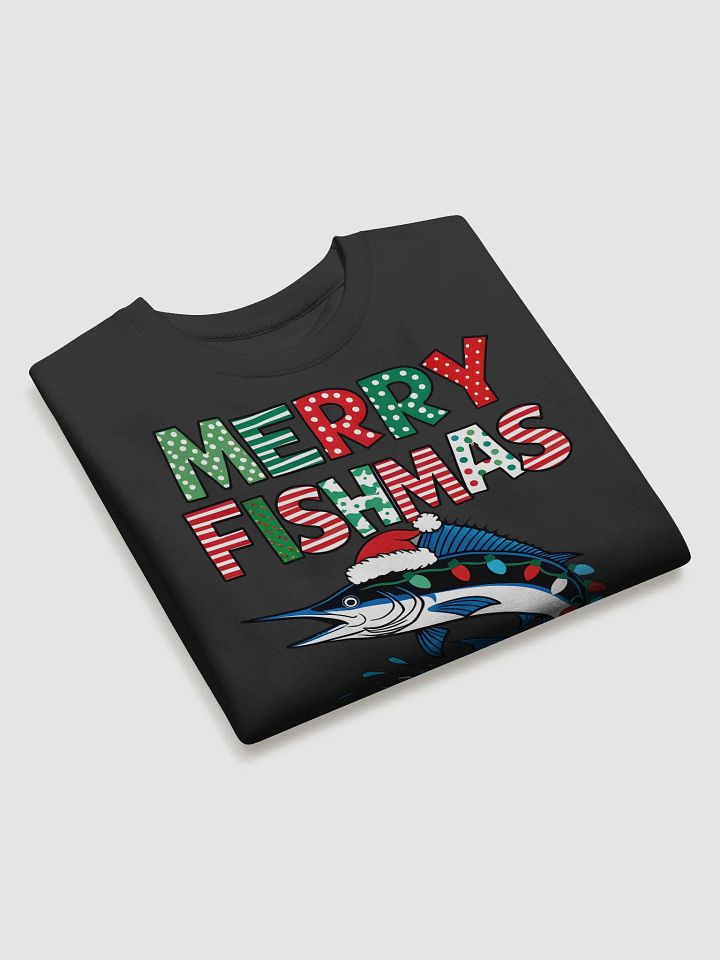 Merry Fishmas Pullover - Marlin Fishing Christmas Lights Design Sweatshirt product image (2)