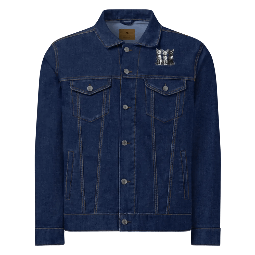 Three Feline Friends Embroidered Denim Jacket product image (1)