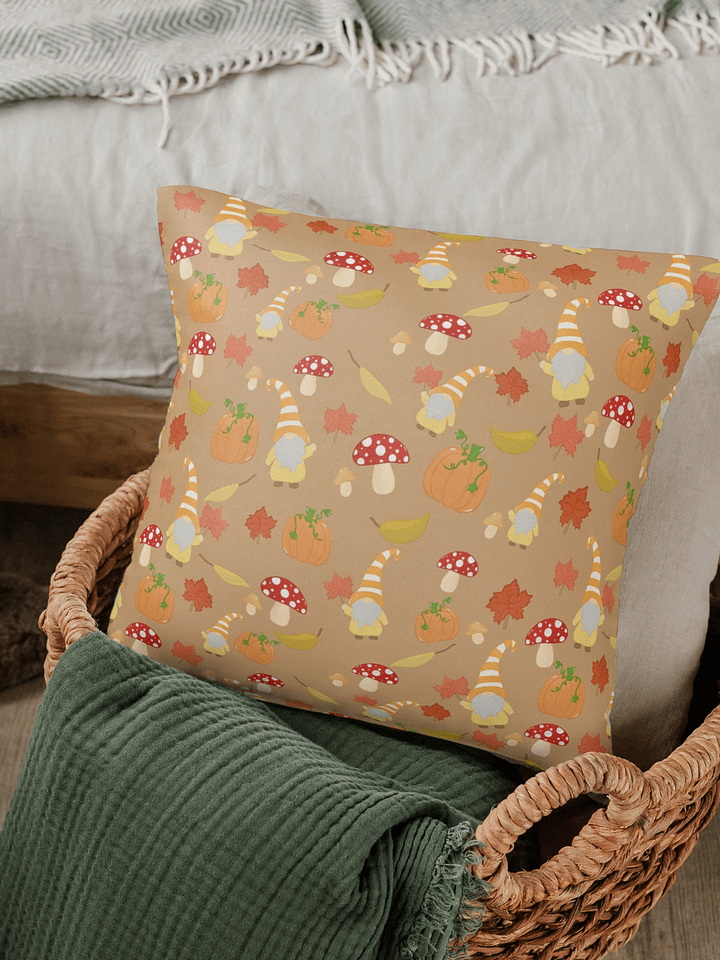 Fall with my Gnomies in Brown Pattern Pillow product image (1)