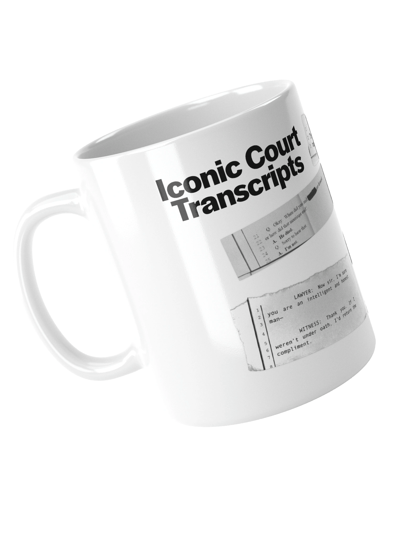 Iconic Court Transcripts White Glossy Mug product image (4)