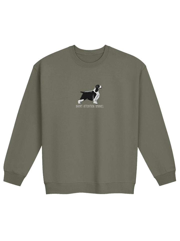 Short Attention Spaniel Sweatshirt (Embroidered) of an English Springer Spaniel(Black & White, Show Type) product image (13)