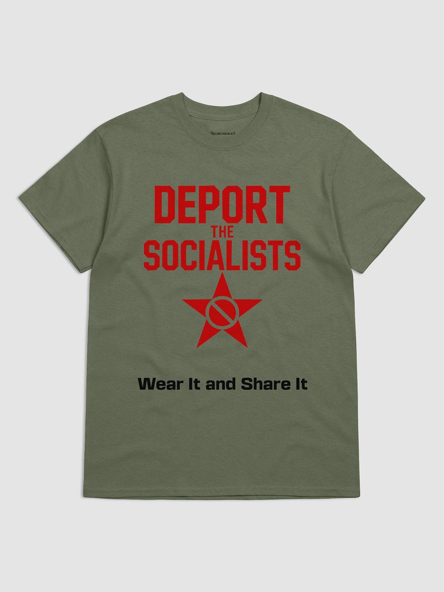 Deport The Socialists Bold Statement Tee (D) - Red & Black Ink product image (1)