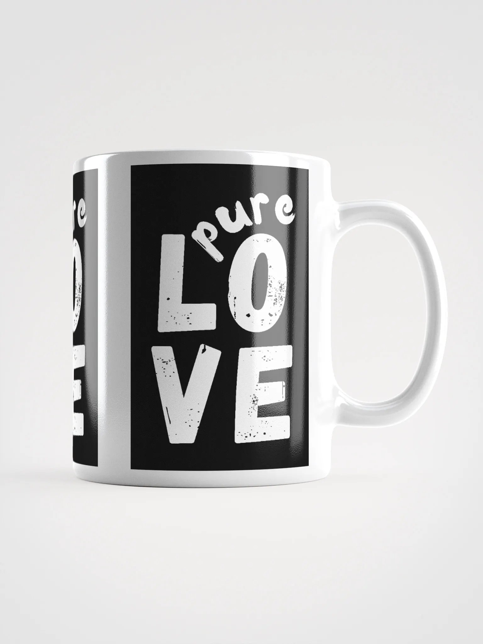 Pure LOVE Black and White on white glossy Mug product image (1)