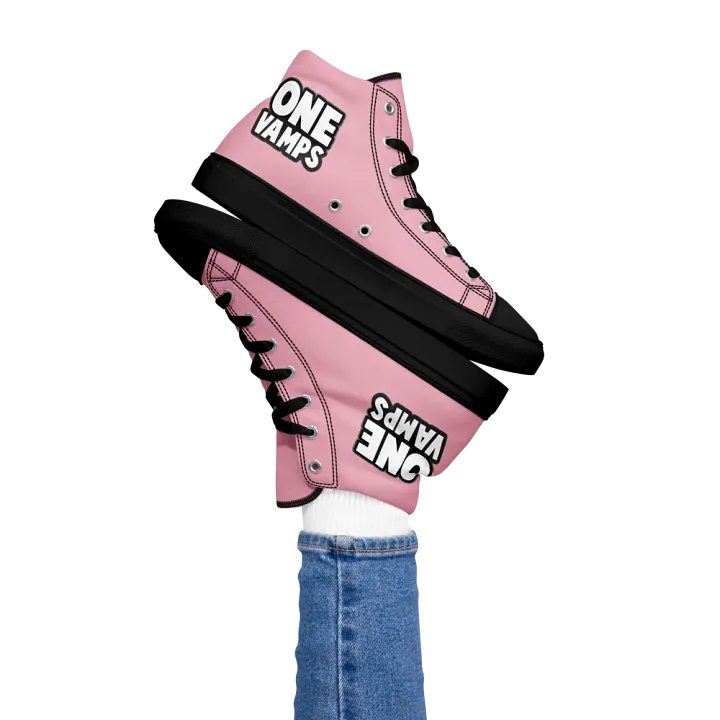 Women's High Top Canvas Shoes OneVamps Pink color product image (1)