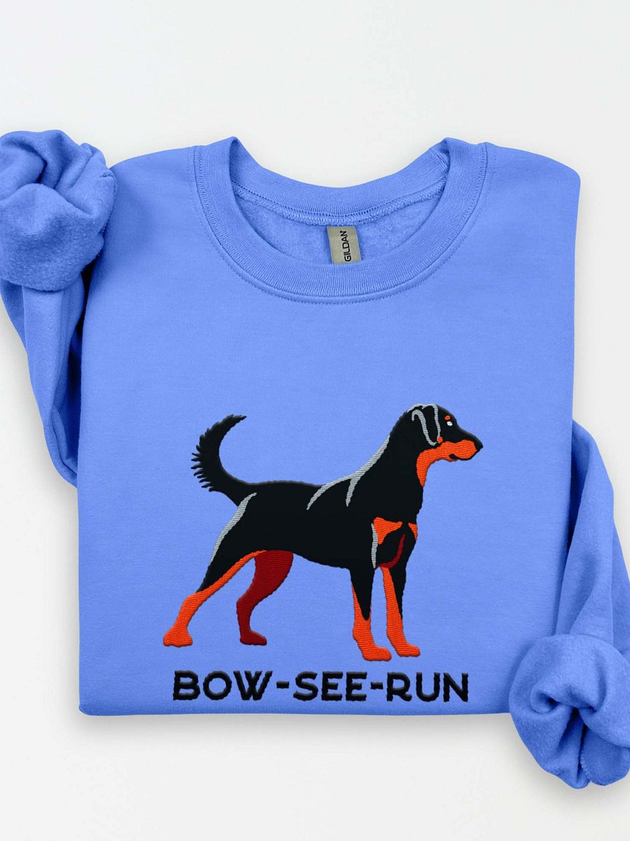 Bow-See-Run Sweatshirt (Embroidered) of a Beauceron(Black & Tan) product image (1)