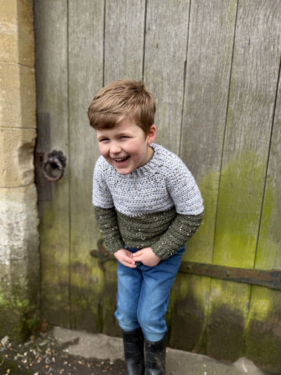 CROCHET PATTERN & VIDEO/ Easy Tweedy Beginner Crochet Sweater Pattern, Child Sizes baby to age 10, Pdf product image (2)