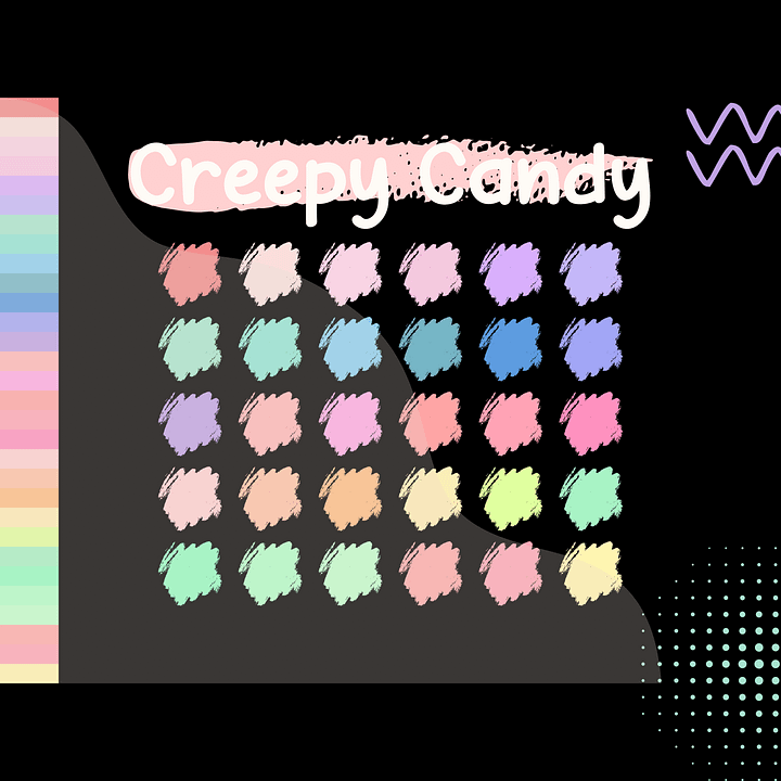 Creppy Candy Procreate Color Palette with HEX Codes ★ DIGITAL ★ product image (2)