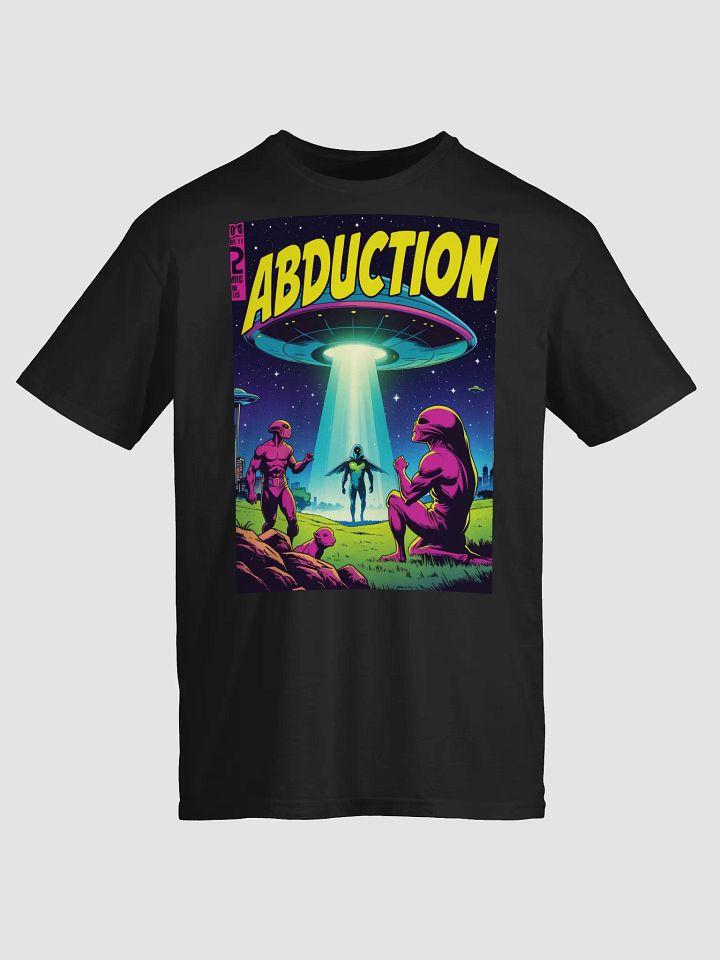 1970s Sci-Fi Comic T-Shirt – Retro Alien Abduction Art product image (5)