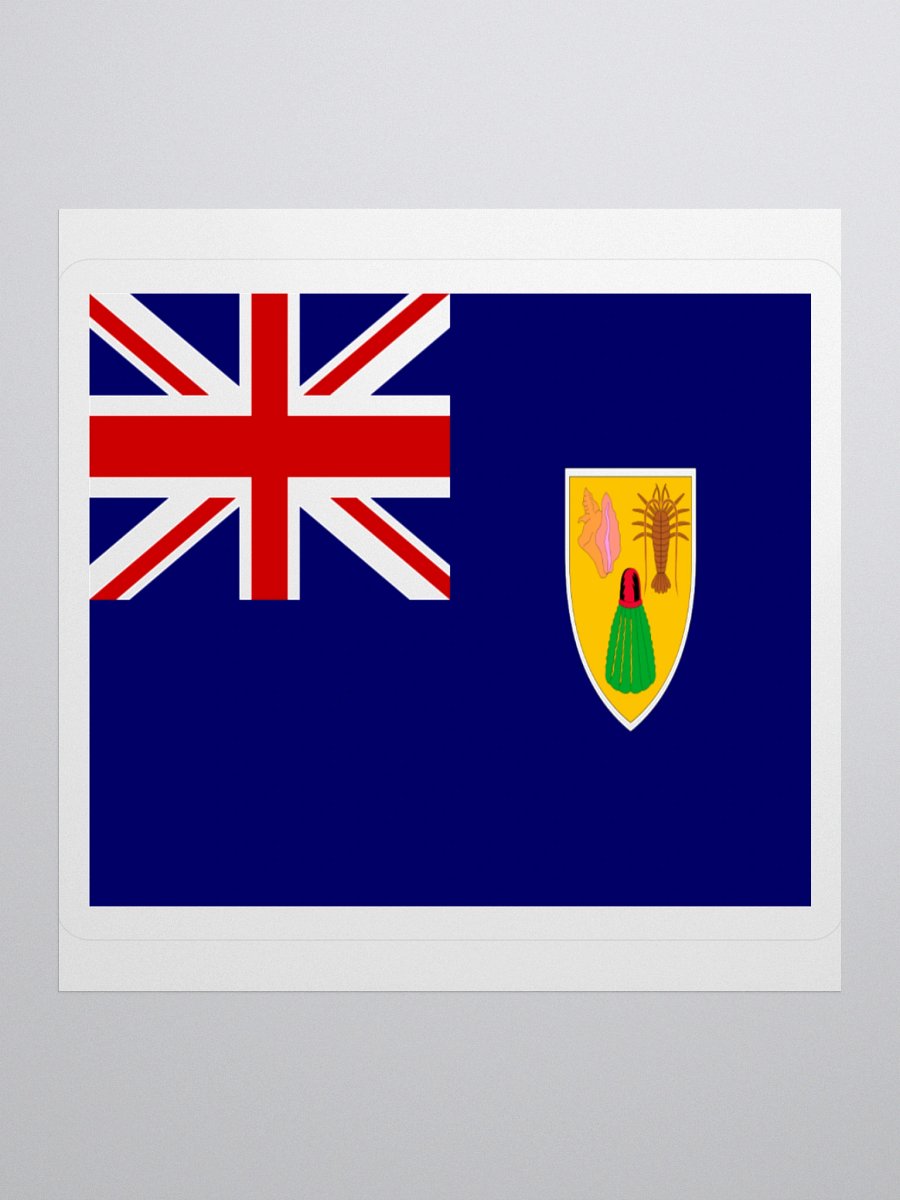 Turks & Caicos Islands Flag Sticker | Conch and Stars Design | Durable Vinyl | 3 Sizes product image (2)