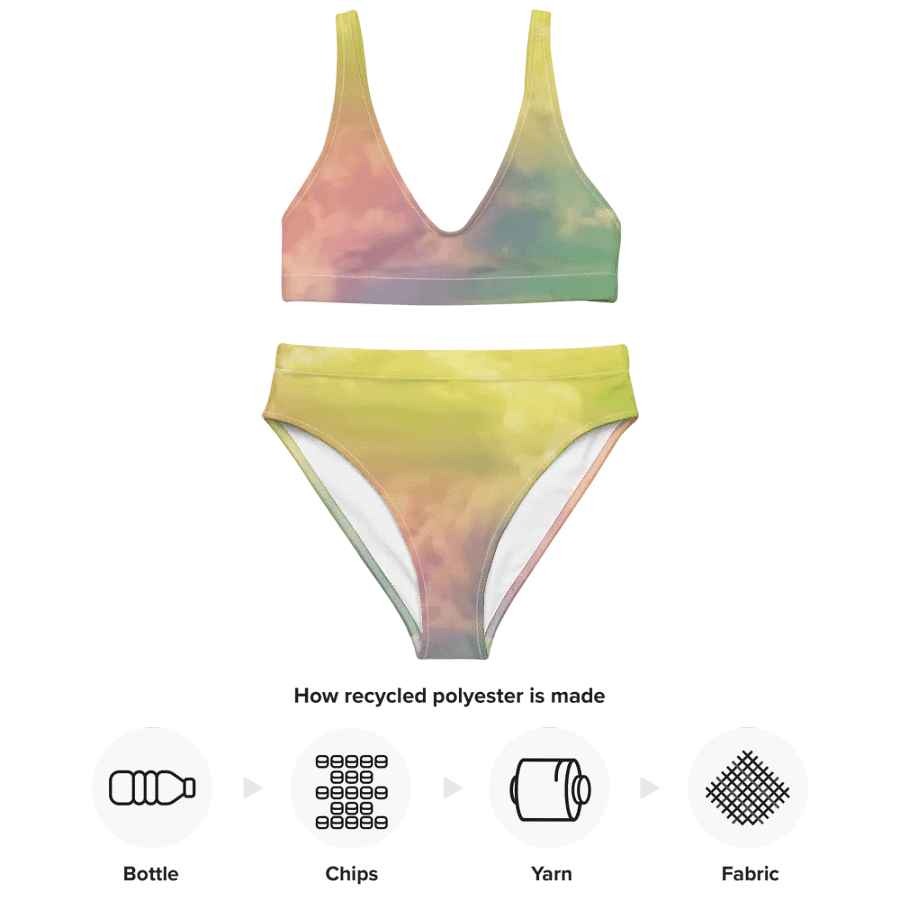 Blur cloud rainbow Design High Waisted Bikini - V12 product image (2)