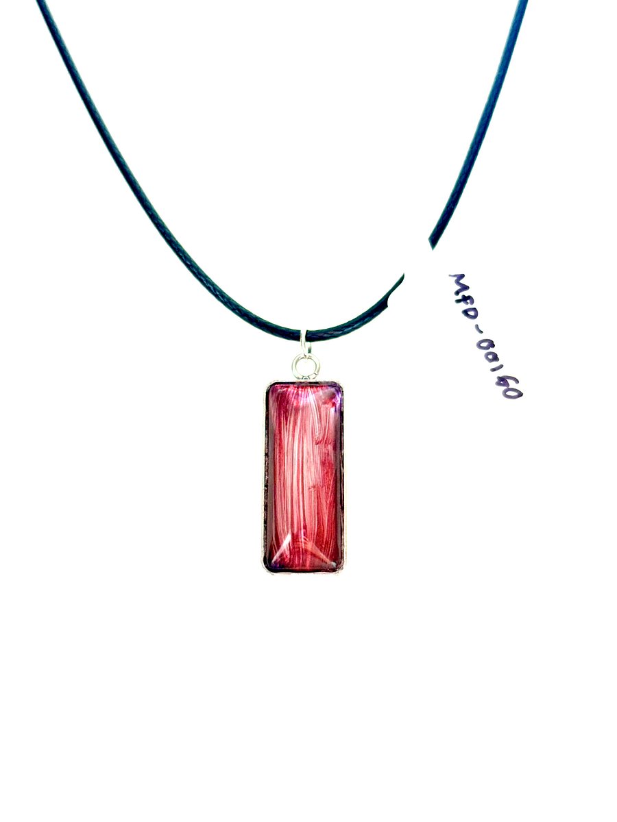 Electric Tide Pendant Necklace | Cranberry Bog Red | Rectangle Cabochon | Monique Faella Designs™ | MFD-00160 product image (4)