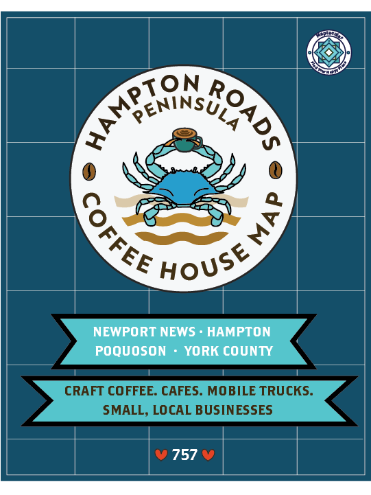 Caffeinated Hampton Roads Peninsula Map - Instant Digital Download product image (1)