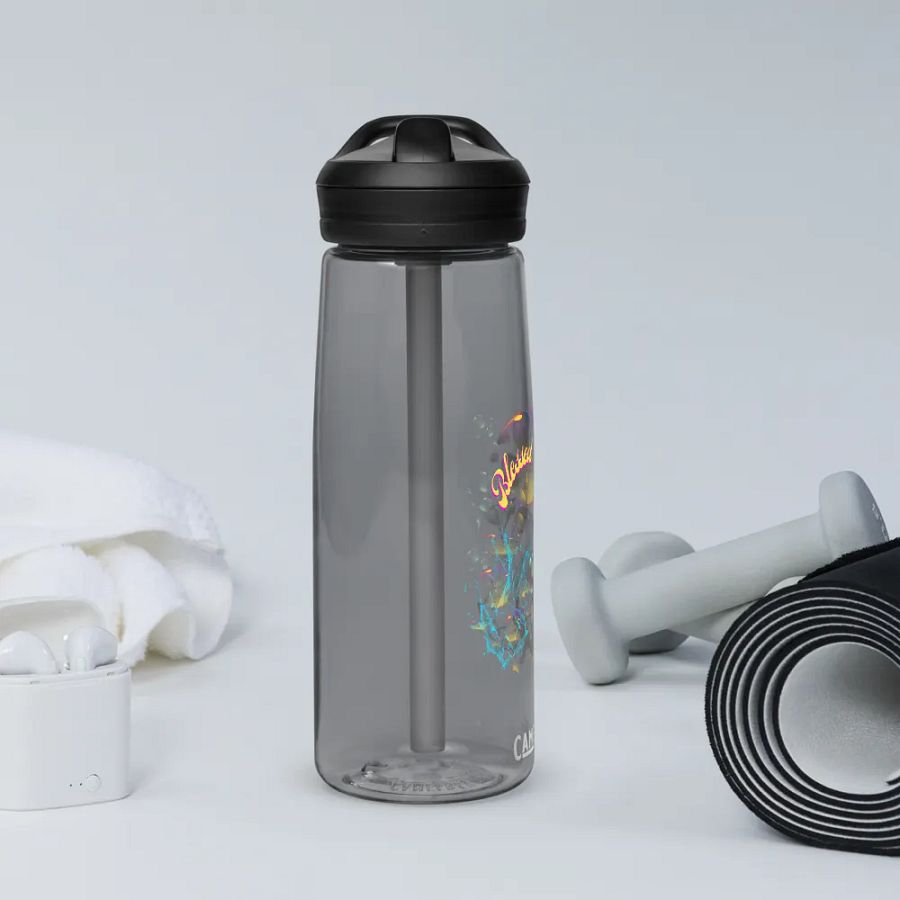 Camelbak water bottelvwith beautiful swirly blue water splash and drops design featuring “Blessed’ product image (11)