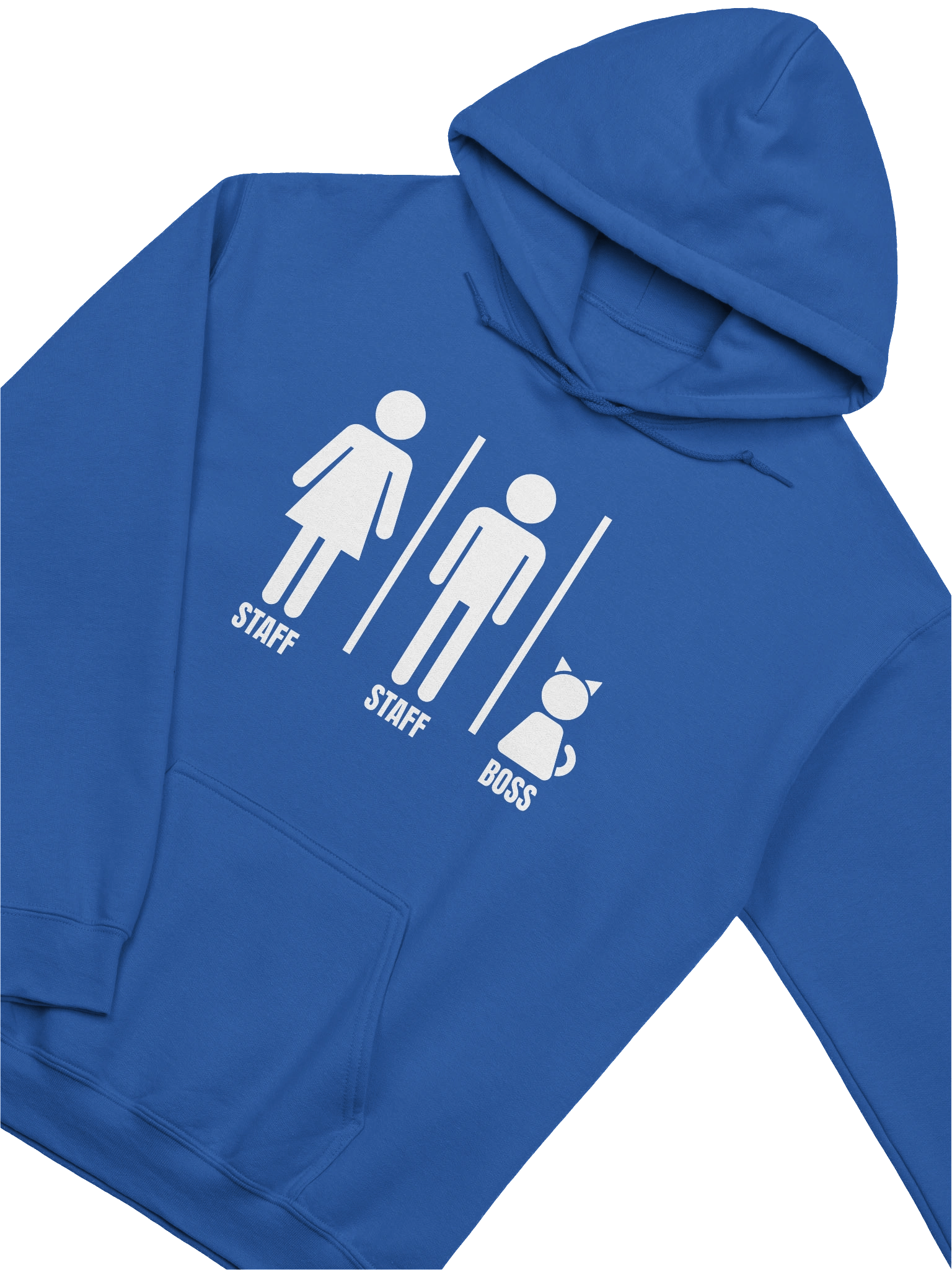Bathroom Sign with Cat the Boss - Unisex Adult Hoodie product image (3)