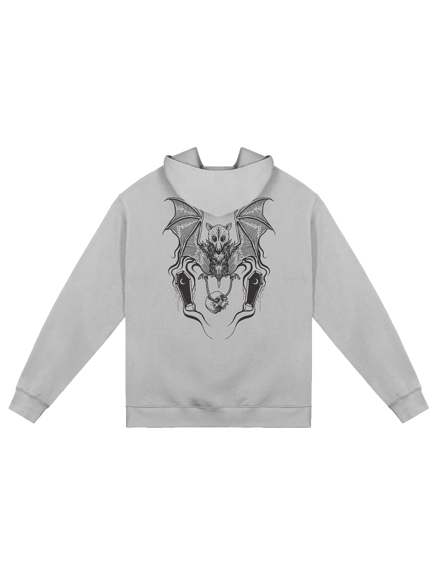 Grey Gothic Bat and Skull Oversized Hoodie product image (4)