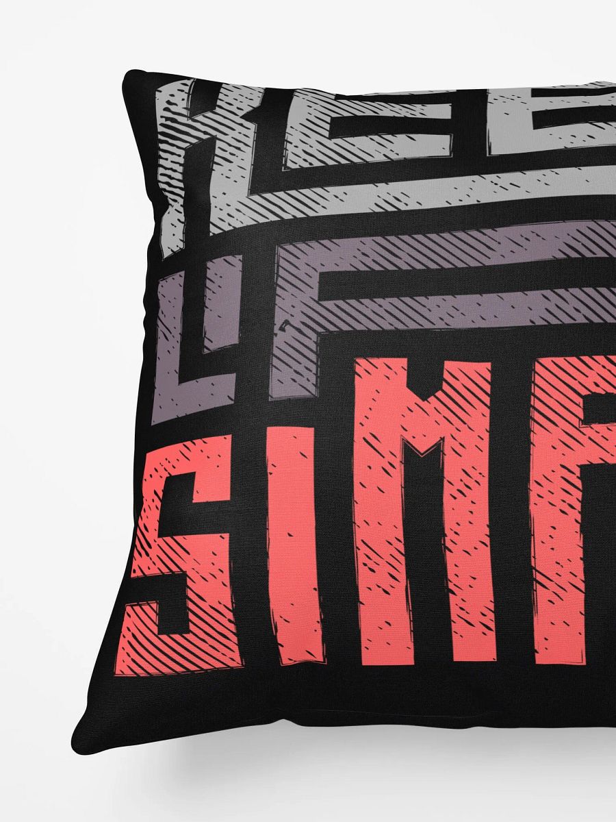 'Keep Life Simple' Black Pillow product image (5)