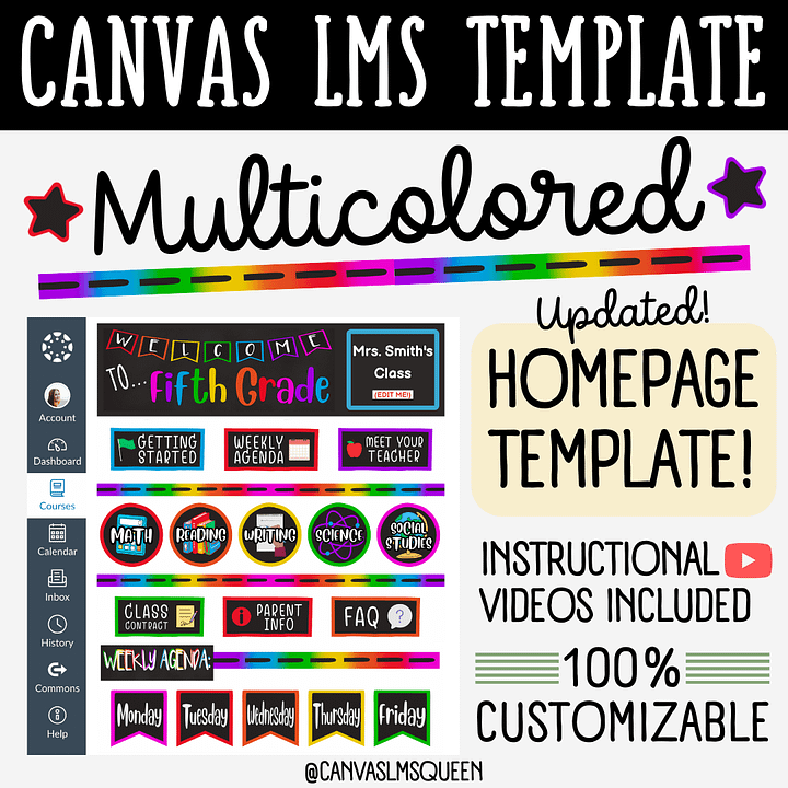 Canvas LMS Template - COURSE BUNDLE - Multicolored - 100% Customizable product image (2)